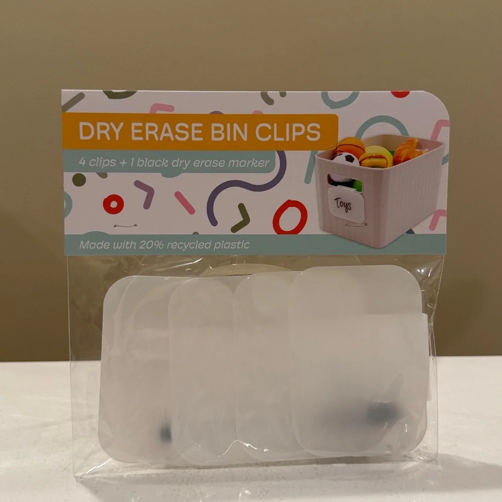 New Target Bullseye Playground 4 pk of Dry Erase Bin Clips